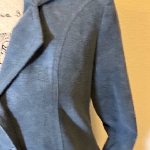 Gino Rossi Women’s Blue/Gray Collared Long Sleeve Button Front Overcoat Size 4 - Picture 5 of 13